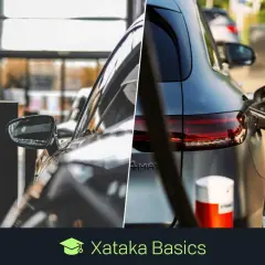 Coches eléctricos en concesionario y cargando. Plan moves 2026 para un futuro sostenible.