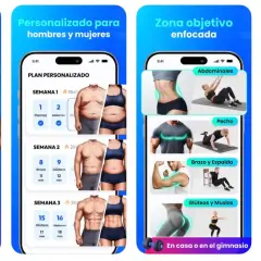 Las mejores app ejercicio en casa gratis: plan personalizado para aumentar músculo y perder peso, enfocado en zonas y edad.