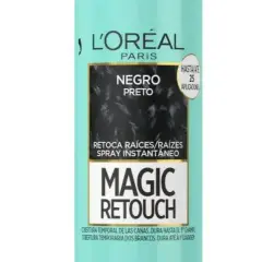 Spray L'Oréal Magic Retouch negro para tapar canas sin tinte. Retoca raíces al instante.