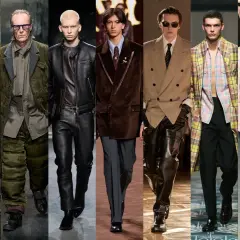 Desfiles de moda otoño invierno 2025: trajes de lino, cuero, terciopelo y estampados audaces.