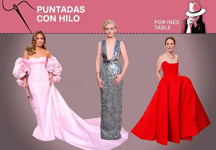 Tres mujeres deslumbran con vestidos espectaculares en la alfombra roja, listas para recibir sus globos de oro.