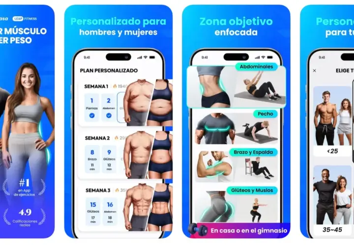 Las mejores app ejercicio en casa gratis: plan personalizado para aumentar músculo y perder peso, enfocado en zonas y edad.