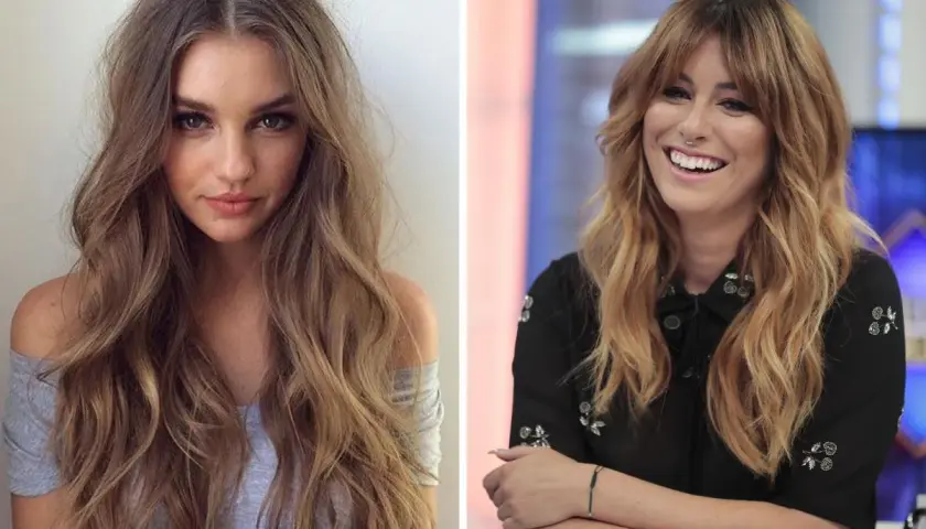 Dos mujeres con cortes de pelo ondulado y largo. La de la izquierda luce un estilo más natural, la de la derecha con flequillo y sonrisa.