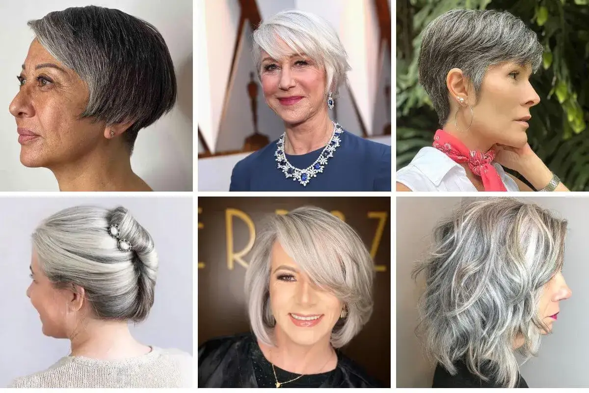Seis estilos de cabello gris para tapar canas sin tinte. Cortes modernos y peinados elegantes para lucir tu plata.