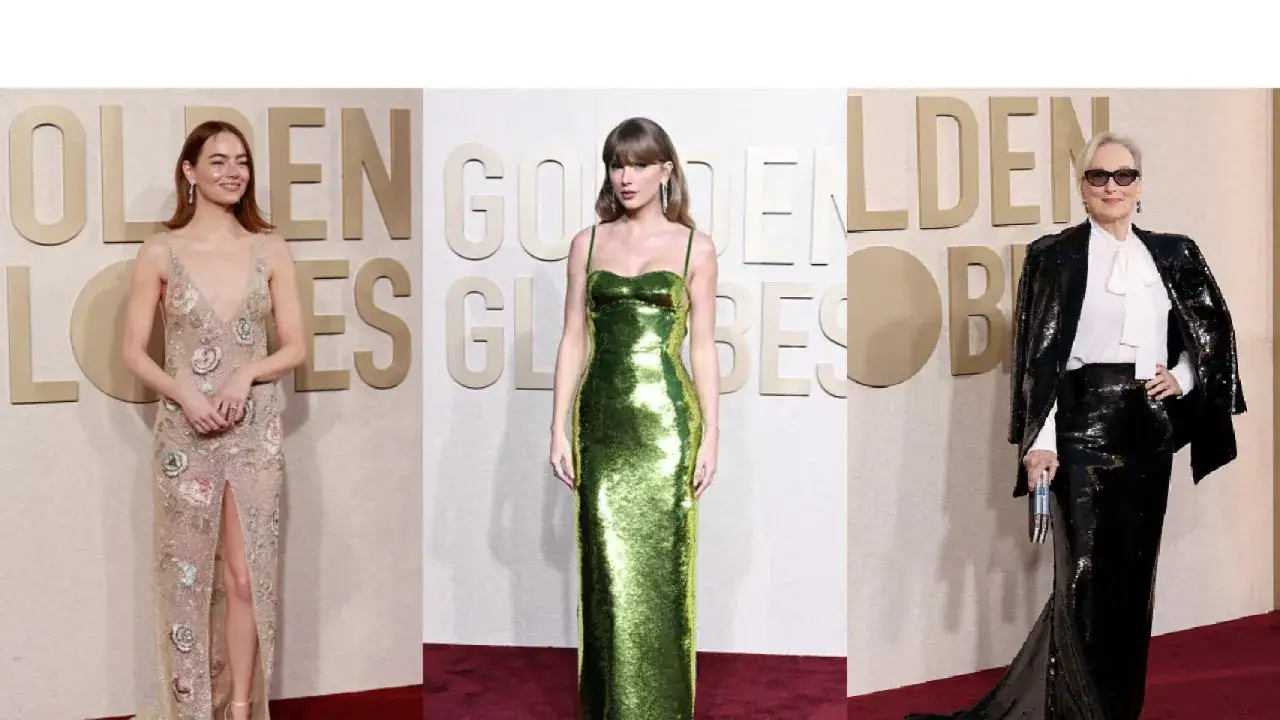 Emma Stone, Taylor Swift y Meryl Streep deslumbran en la alfombra roja de los globos de oro.