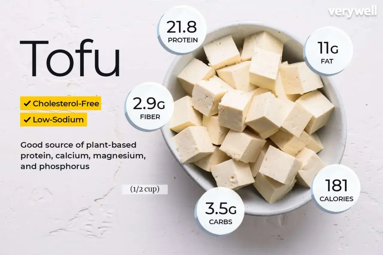 Tofu en cubos, con informaci&oacute;n nutricional: 181 calor&iacute;as, 11g grasa, 21.8g prote&iacute;na, 2.9g fibra, 3.5g carbohidratos. No engorda si se consume con moderaci&oacute;n.