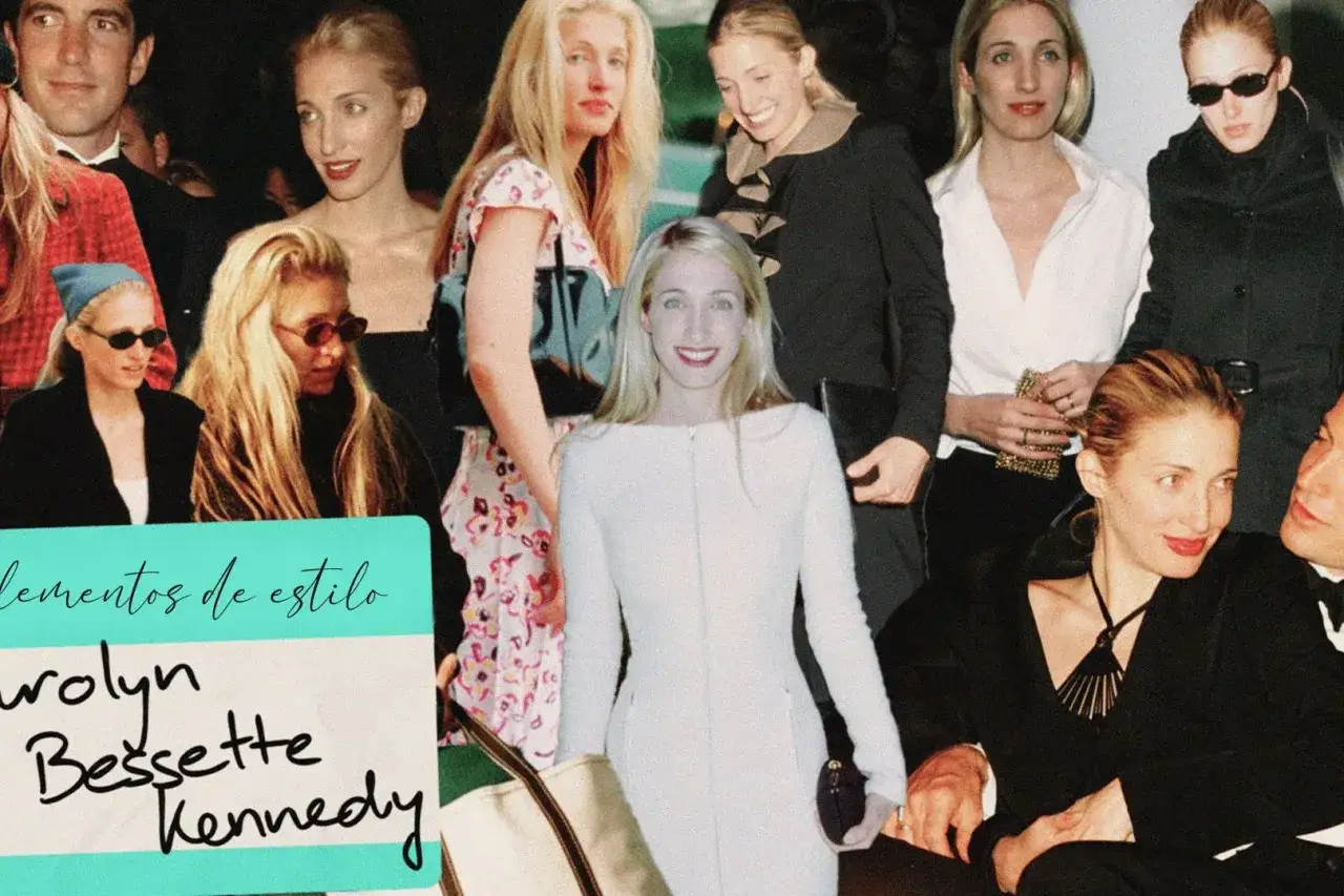 Un grupo de mujeres rubias, algunas con gafas de sol, capturan la esencia del estilo Carolyn Bessette Kennedy.